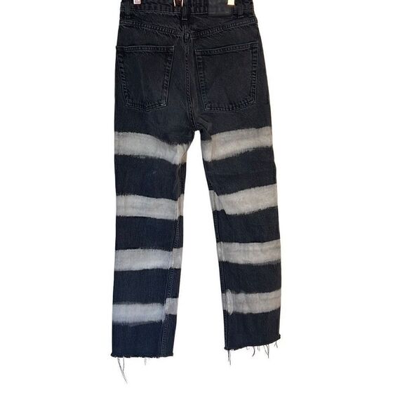 Zara Raw Hem Tie Dye Straight Leg Jeans - Picture 10 of 10